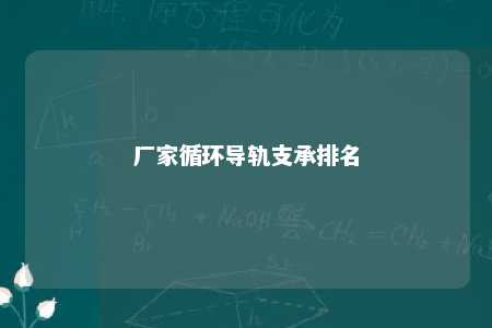 厂家循环导轨支承排名 