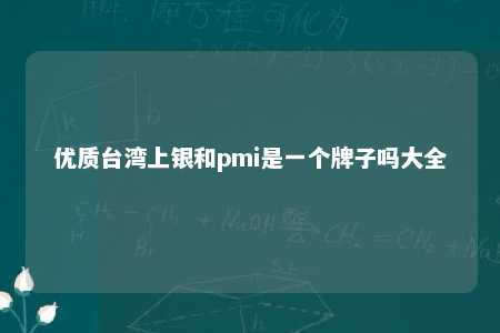 优质台湾上银和pmi是一个牌子吗大全 